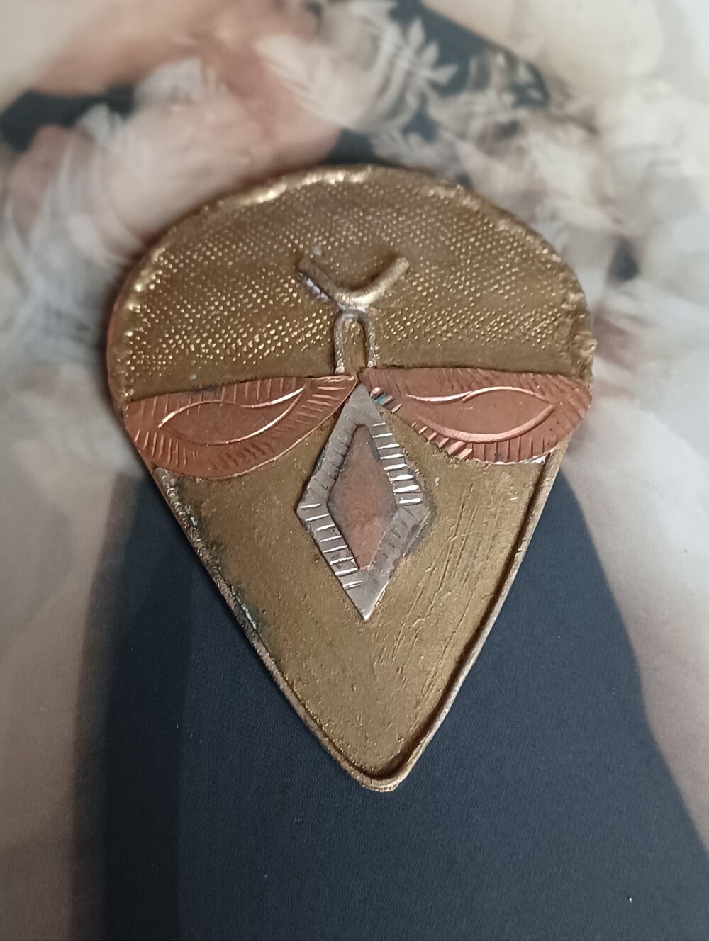 Mixed Metal Artisan Kota Brooch ✨️